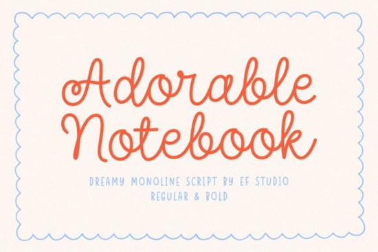 Adorable Notebook Font Font